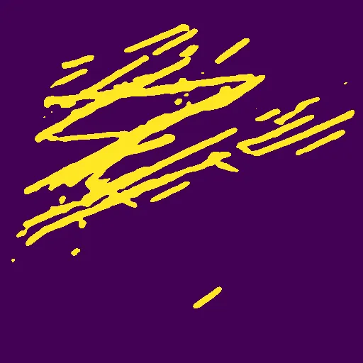 Predicted contrail segmentation mask