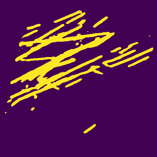Predicted contrail segmentation mask