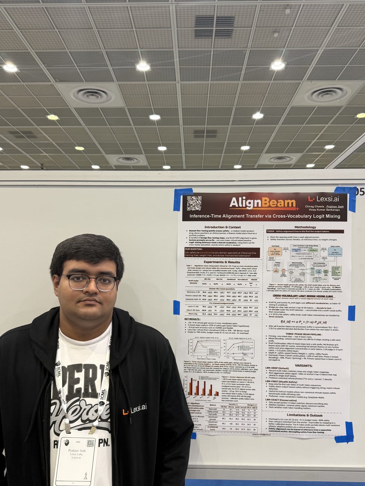 Pratinav Seth presenting the AlignBeam poster at ICML 2026
