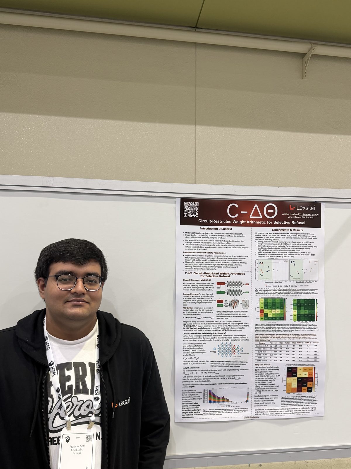 Pratinav Seth presenting the C-Delta-Theta poster at ICML 2026